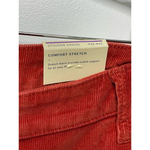 NWT Universal Thread High Rise Corduroy Skinny Bootcut Jeans Orange Red 26 R - Picture 4 of 12